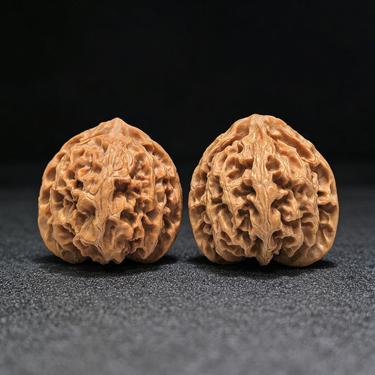 The "Wild Apple Orchard" (Ye Sheng Ping Guo Yuan) Premium Symmetrical Pair | 40.0mm x 41.0mm | Classic Deep-Belly Format | PGY-1405 - ThePatinaProject