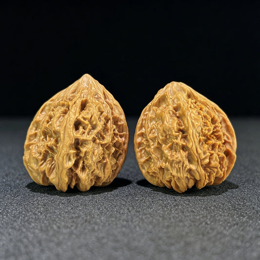 The "Wild Bison" (Ye Niu) Select Deep-Belly Pair | 38.0mm x 39.0mm | Compact Shou Nian Format | YN-1103 - ThePatinaProject