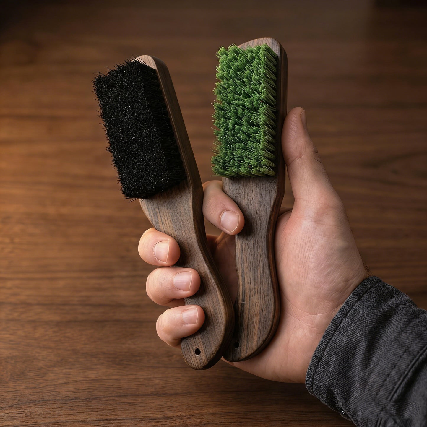Zen Walnut Patina Project Brush Duo by ThePatinaProject, featuring two high-quality care brushes for patina projects.