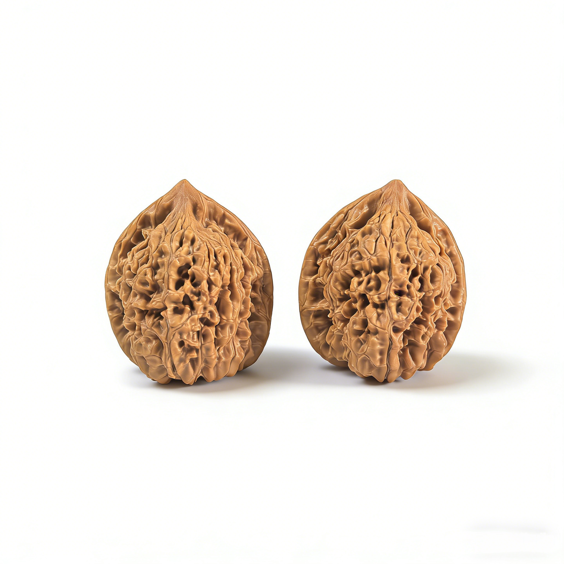 Pair of Walnut Hand Exercisers from ThePatinaProject, featuring Imperial "Mini-Guanmao" Official’s Hat design, 35mm collector’s edition