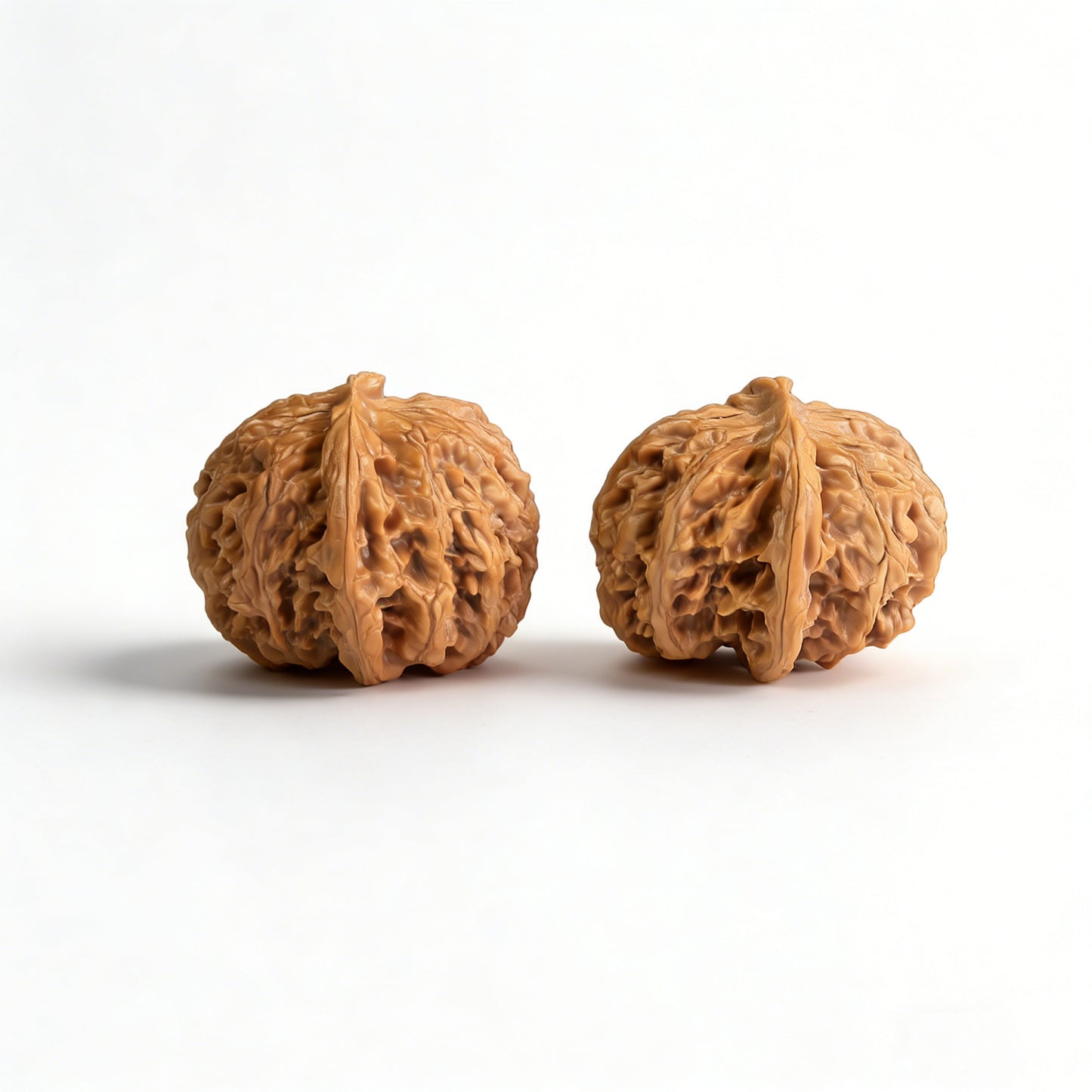 Walnut hand exercisers named Apple Round by ThePatinaProject, 43mm diameter, set of two for grip strength and finger exercise.