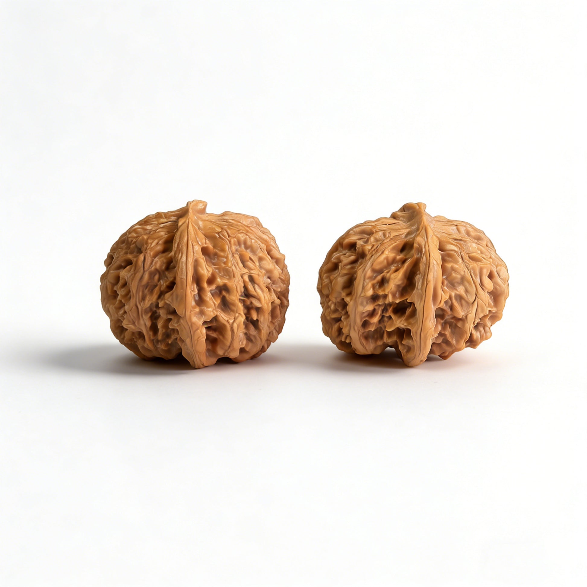 Walnut hand exercisers named Apple Round by ThePatinaProject, 43mm diameter, set of two for grip strength and finger exercise.