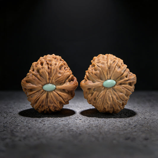 The Bespoke Turquoise-Inlaid "Apple Orchard" (Ping Guo Yuan) Pair | Museum Grade | 40.0mm x 40.0mm | MDXZ-01