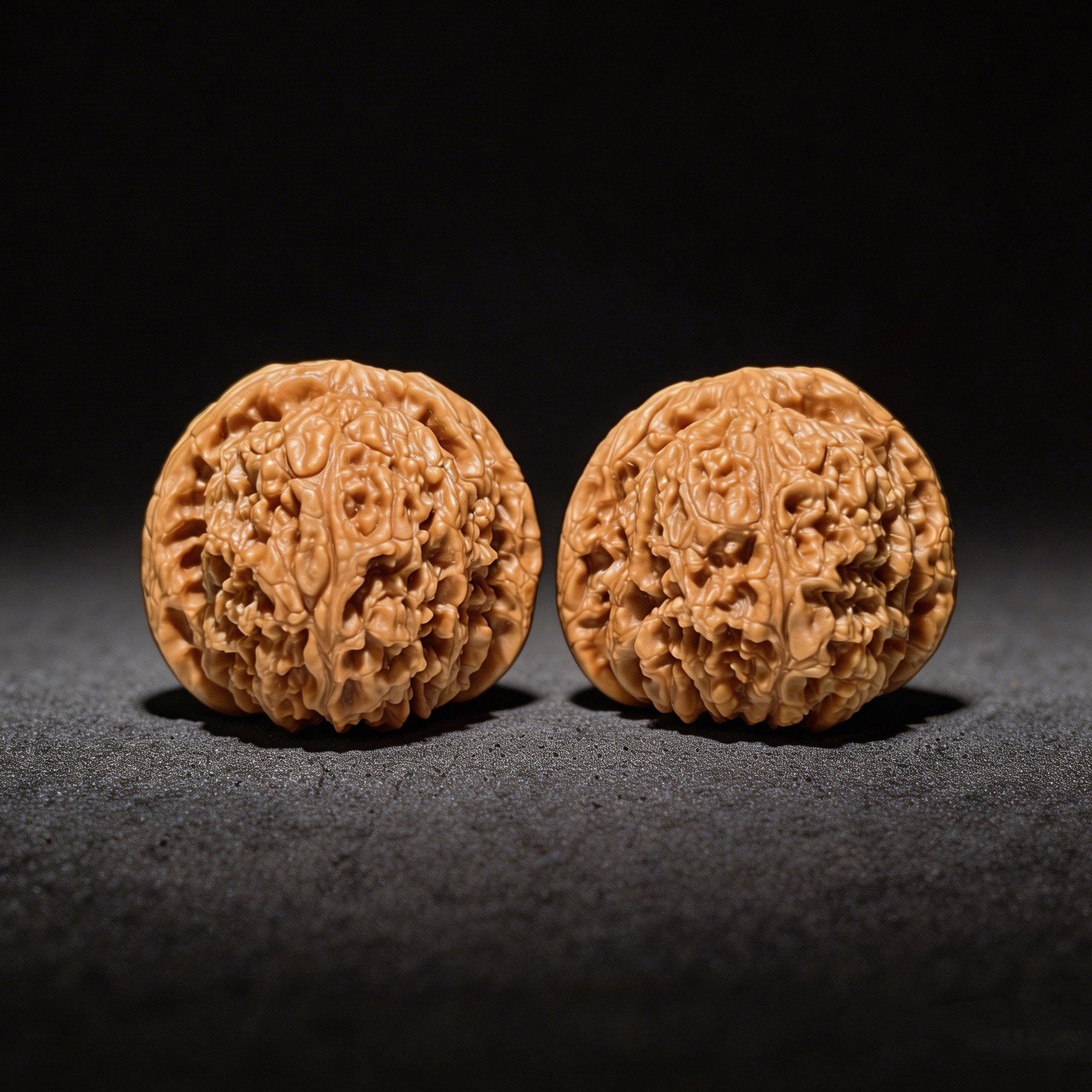 Walnut hand exercisers by ThePatinaProject, perfectly balanced NJS-1001C pair, 45mm size, boutique grade for grip strength training.