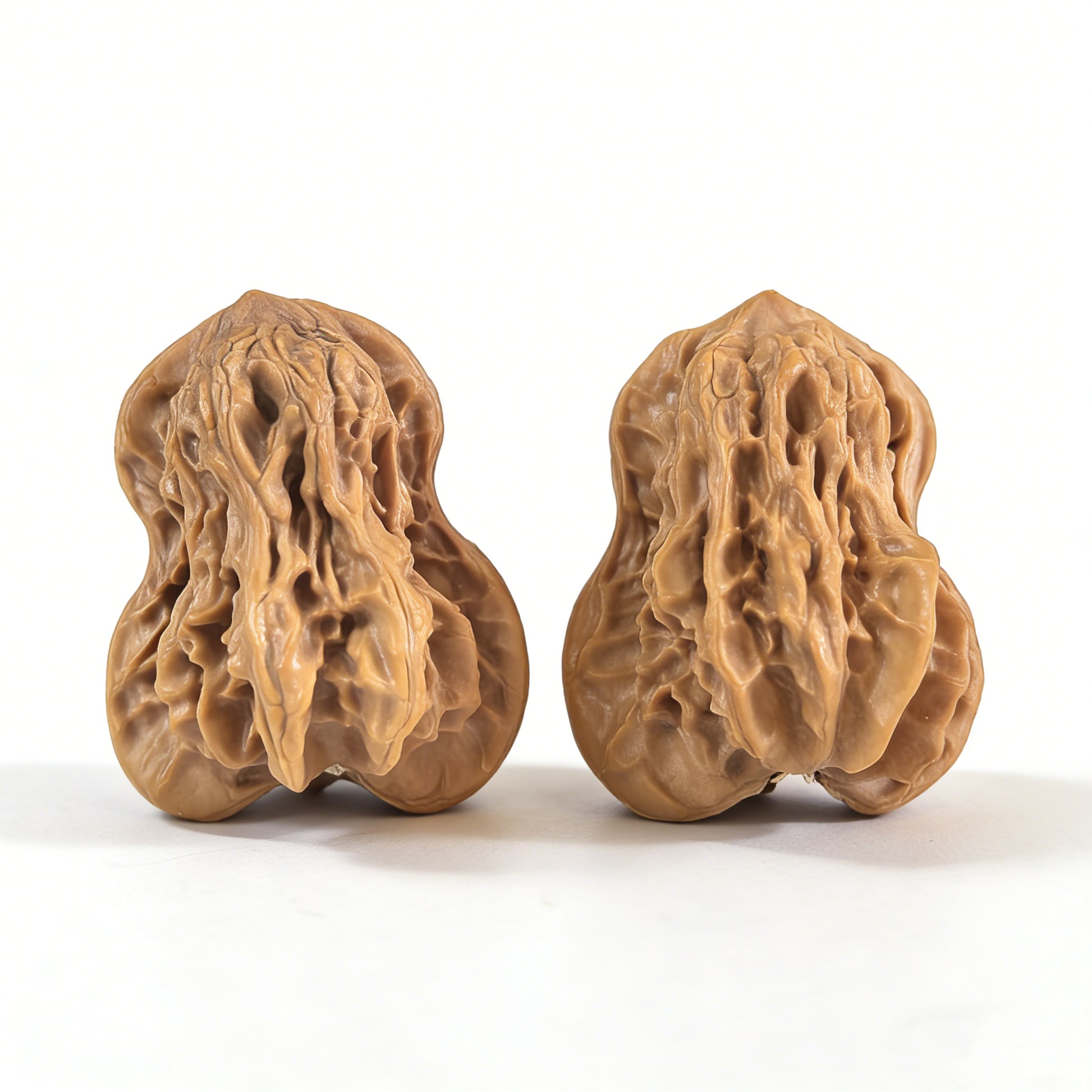 Walnut Hand Exercisers pair called Double Gourd (Hulu) with 29mm size, by ThePatinaProject, showcasing textured walnut grips.