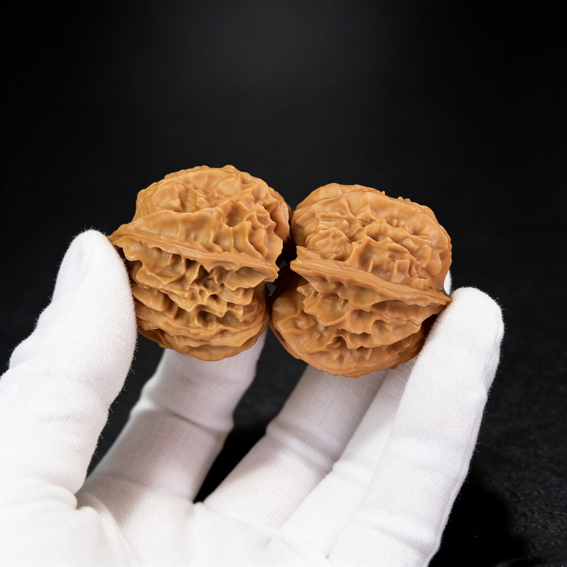 Pair of Walnut Hand Exercisers called Dragon Gate Gorge (Long Men Jian) from ThePatinaProject, 32mm size with carved dragon design.