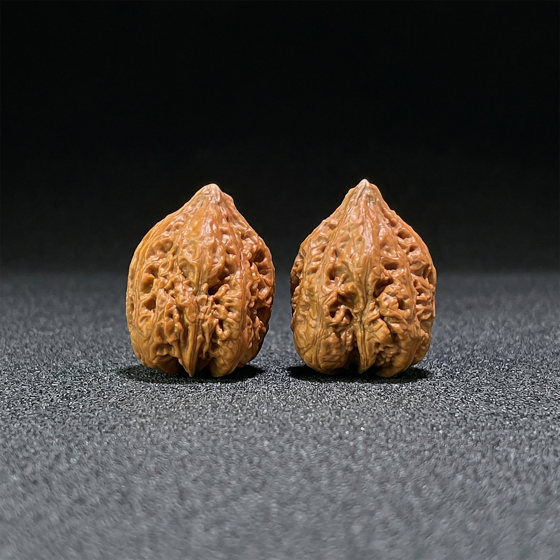 Four-faced frog walnut hand exerciser from ThePatinaProject, mini size 26mm x 25mm, featuring detailed carved wooden design.
