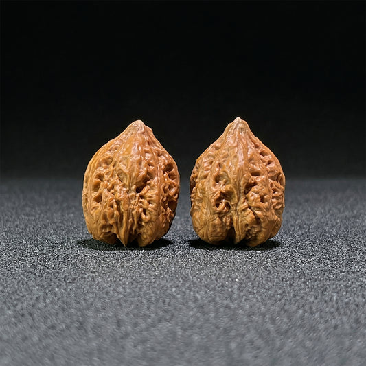Four-faced frog walnut hand exerciser from ThePatinaProject, mini size 26mm x 25mm, featuring detailed carved wooden design.