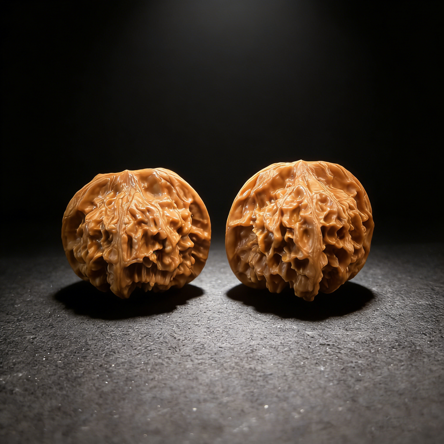 Walnut hand exerciser titled "The General's Hat" from ThePatinaProject, 43mm "Heaven & Earth" giant pair, shown in the image.