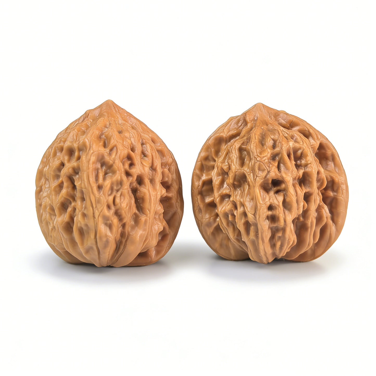 Hand exerciser pair featuring walnut material and compact size, ideal for grip strengthening by ThePatinaProject.