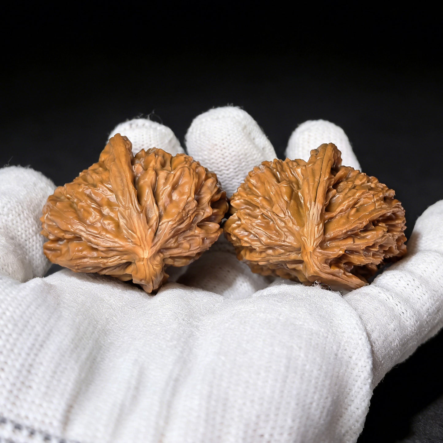 Walnut hand exercisers from ThePatinaProject, Half-Wall twin pair with 34mm and 30mm diameters, BB-301 model.
