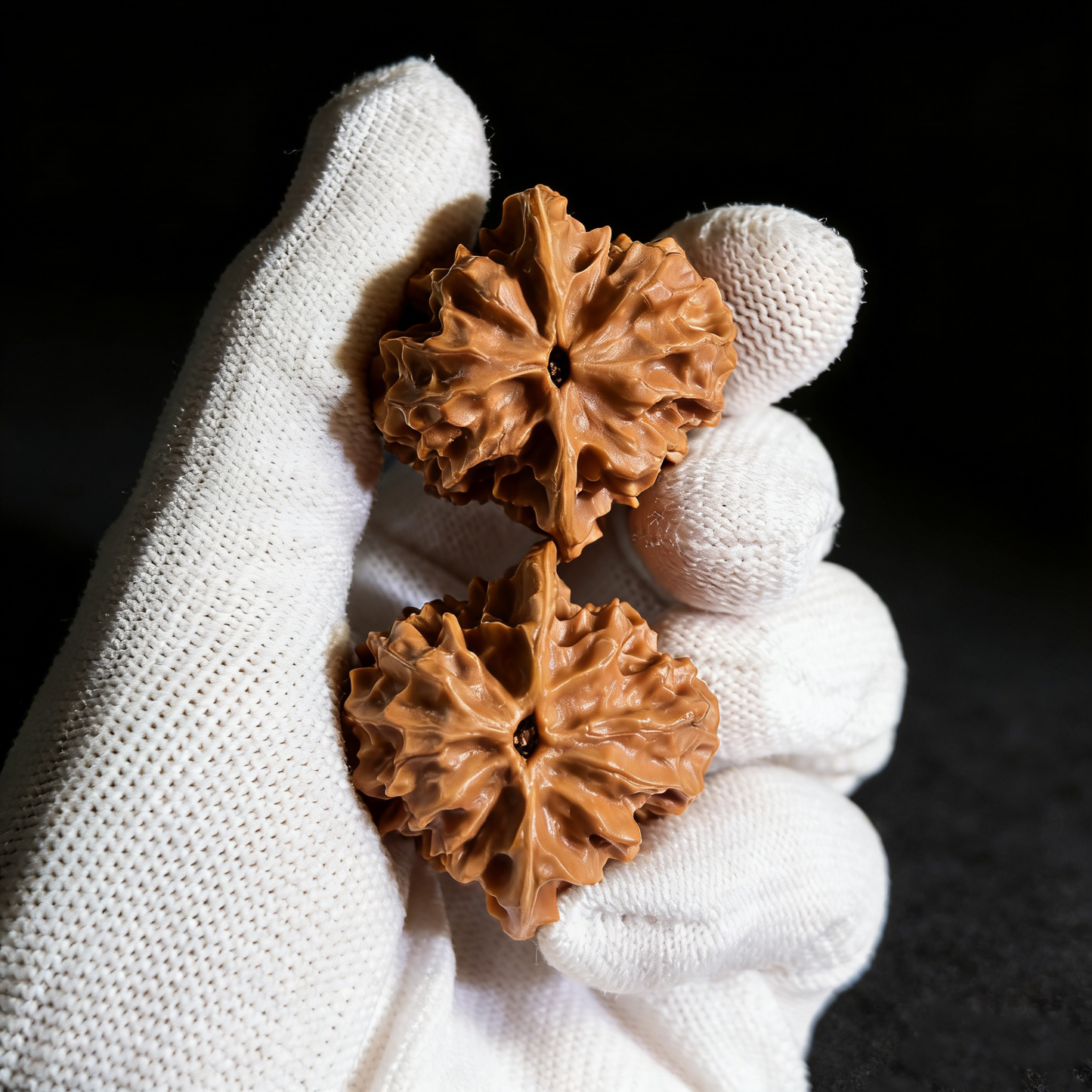 Pair of white walnut hand exercisers from ThePatinaProject, 34mm Ling Long (White Snake Valley) LN-03 for grip strength training.