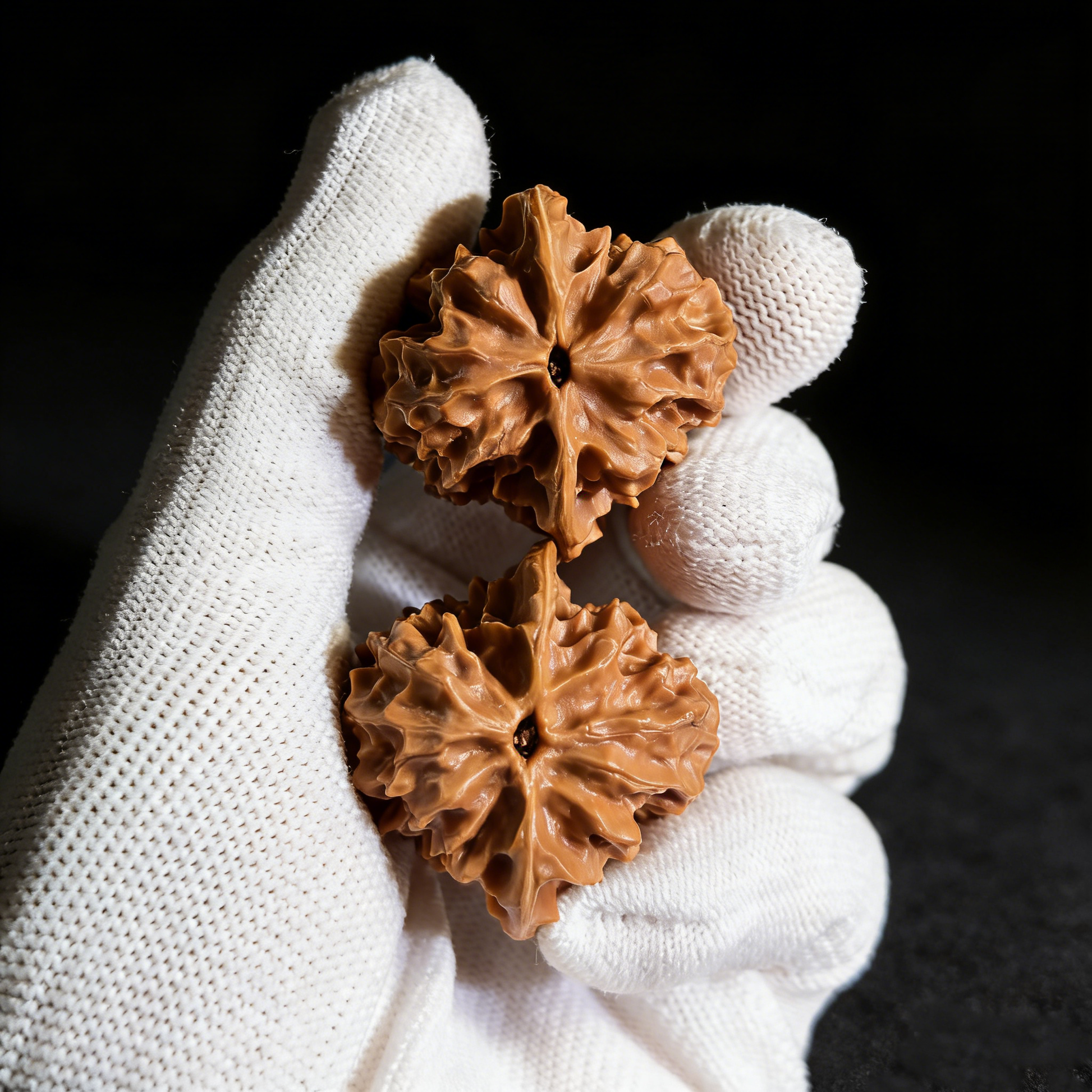 Pair of white walnut hand exercisers from ThePatinaProject, 34mm Ling Long (White Snake Valley) LN-03 for grip strength training.