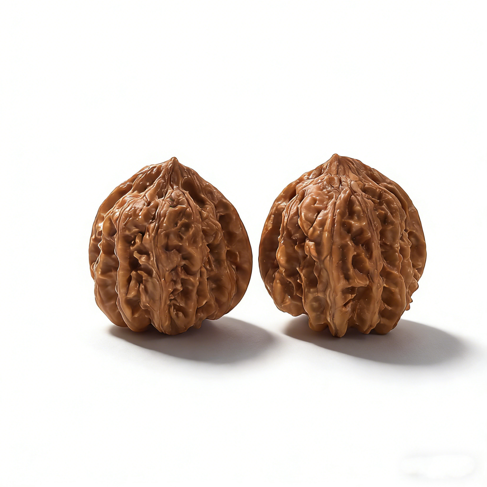 Pair of walnut hand exercisers inspired by Nine Dragon Sinews design, featuring majestic dragon bone architecture, 38mm size.