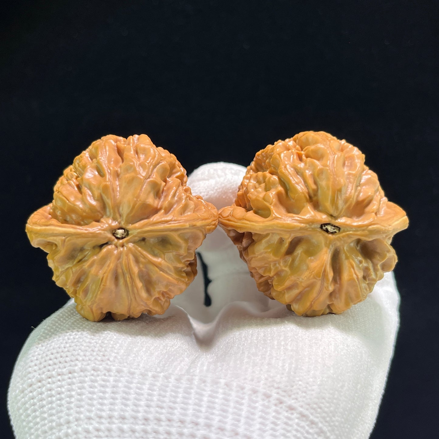 Walnut hand exerciser pair from ThePatinaProject's Phoenix Terrace FHT-901, balanced 1:1 ratio, 41mm size, natural wood finish.