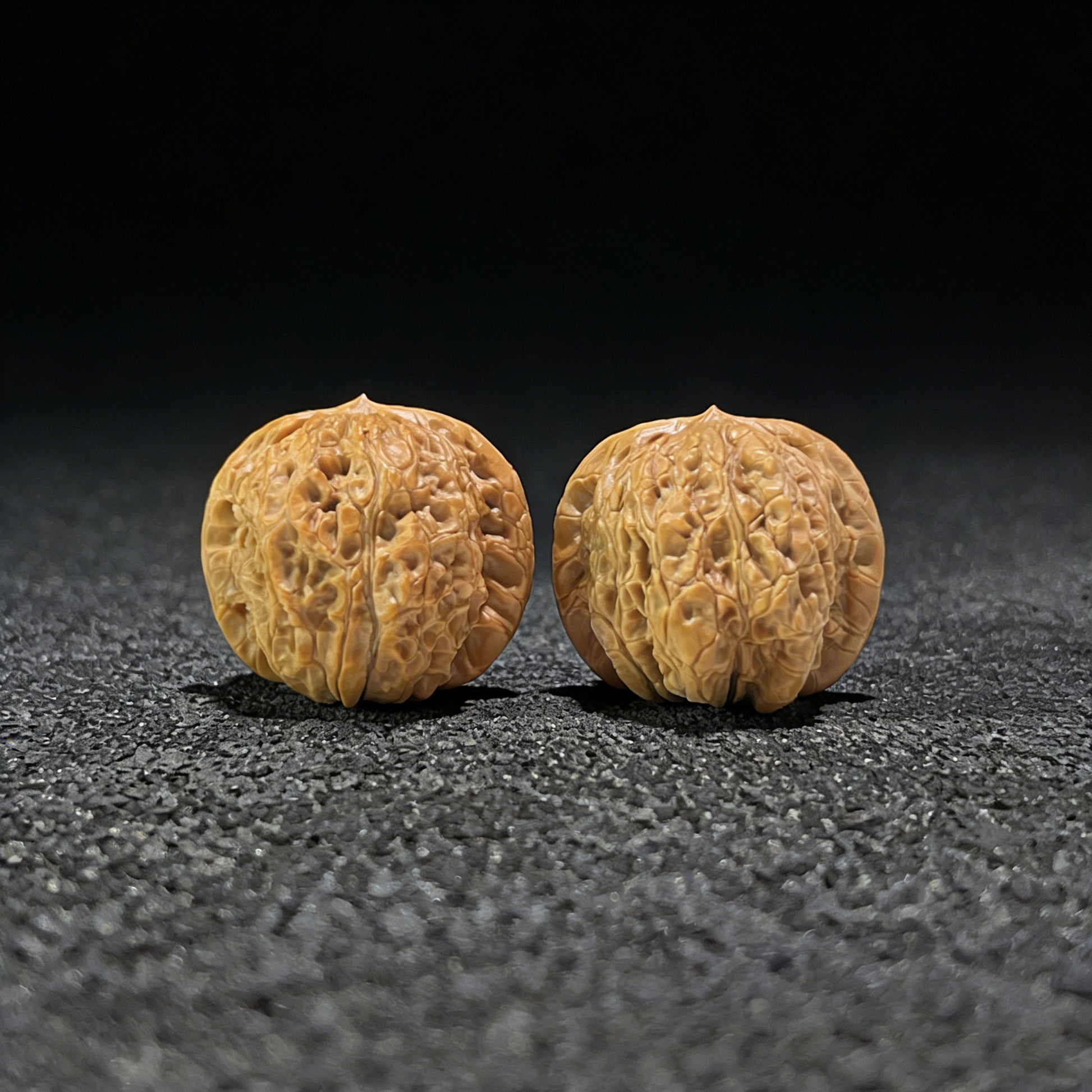 Walnut hand exercisers from ThePatinaProject, boutique grade Blood Qilin (Xue Qi Lin) pair, 37mm x 37mm, XQL-602.