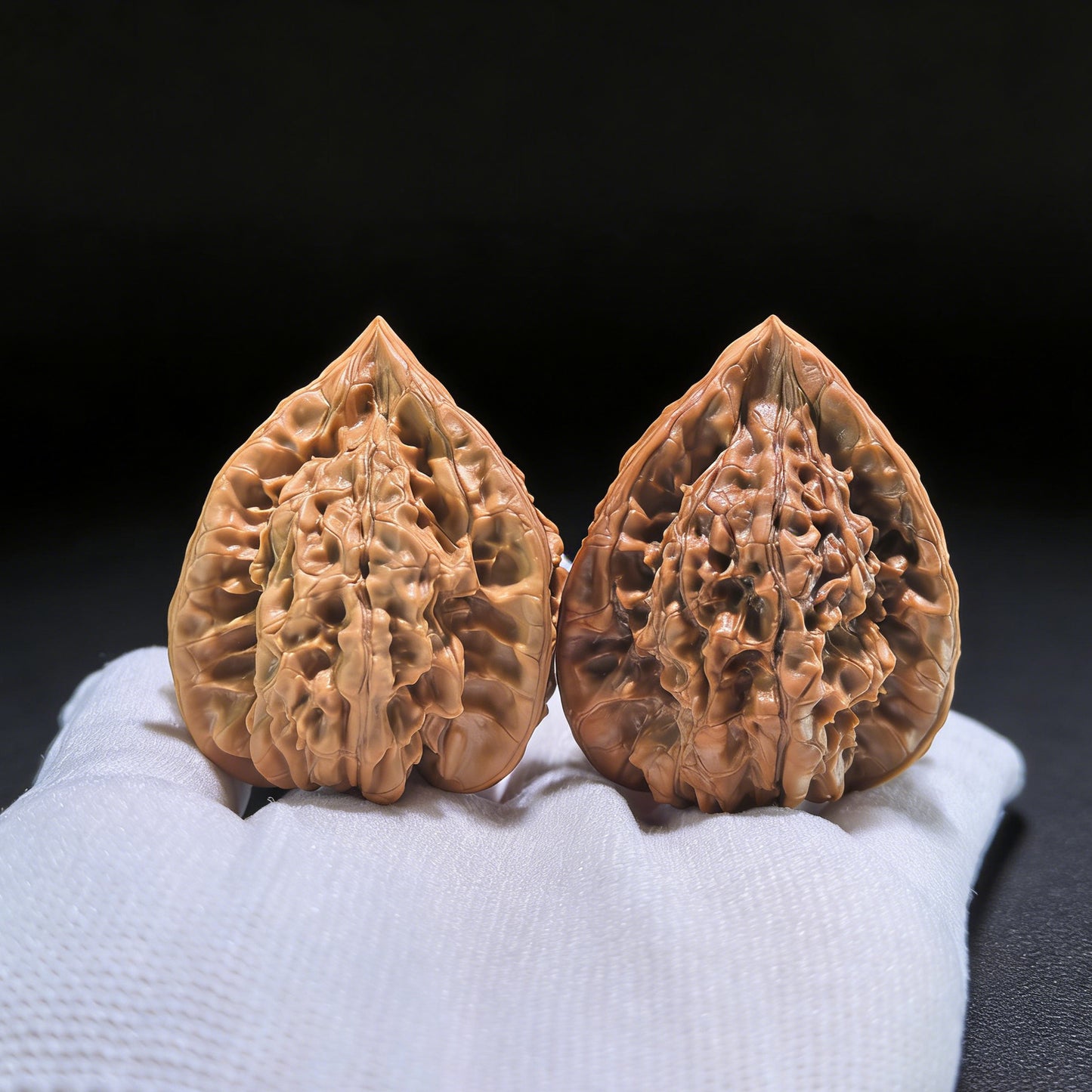 Pair of Walnut Hand Exercisers from ThePatinaProject's Rare Official's Hat Triangle Collector's set, 38mm by 49mm, DGMSN-02E.