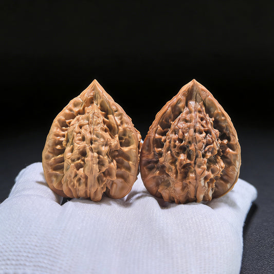 Pair of Walnut Hand Exercisers from ThePatinaProject's Rare Official's Hat Triangle Collector's set, 38mm by 49mm, DGMSN-02E.