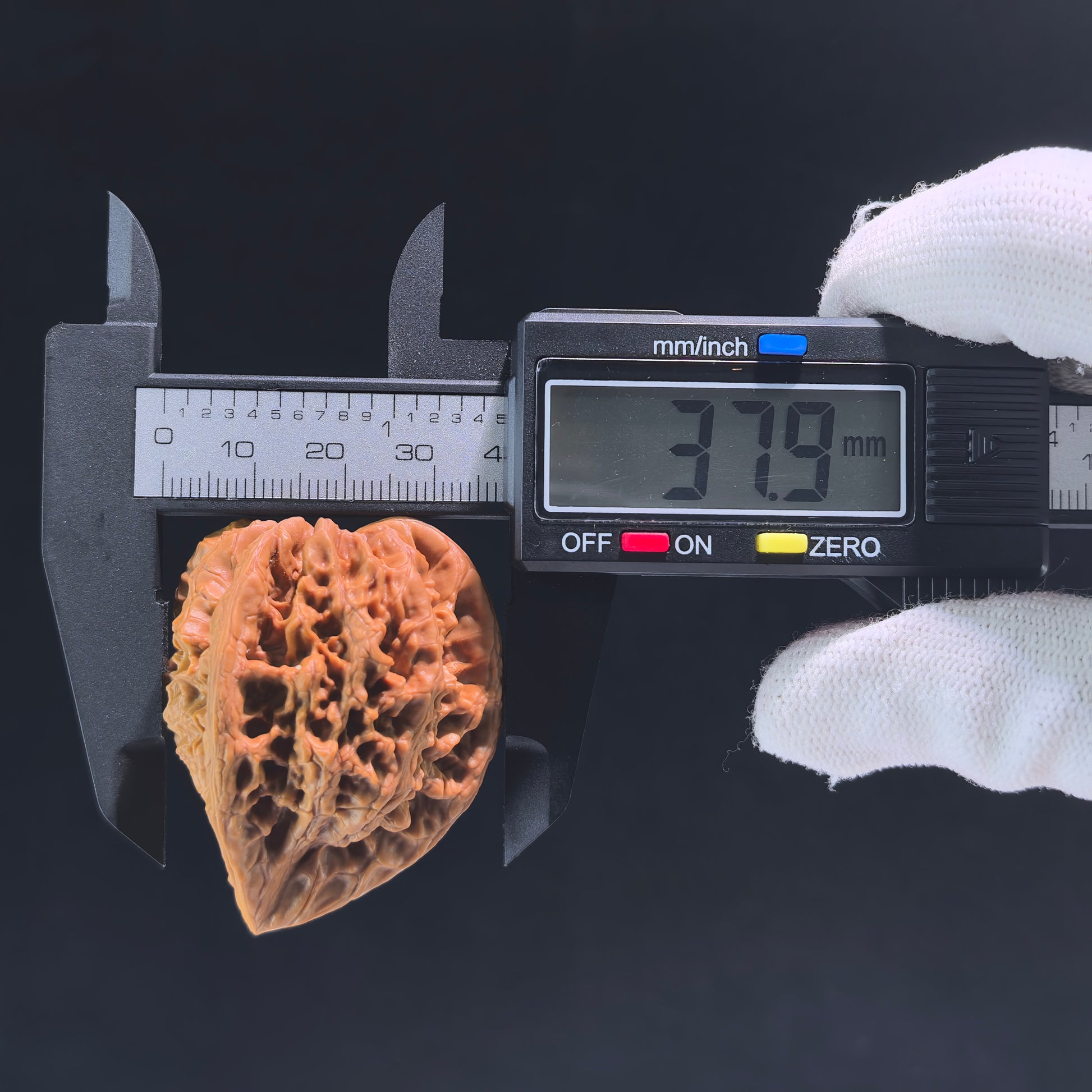 Walnut hand exerciser from ThePatinaProject, "San Leng" Crown collection, 38x33x45mm, collection grade, GM-801S model.