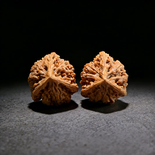 San Leng Crown walnut hand exerciser by ThePatinaProject, collection grade, 38x33x45mm, featuring intricate carved crown design.