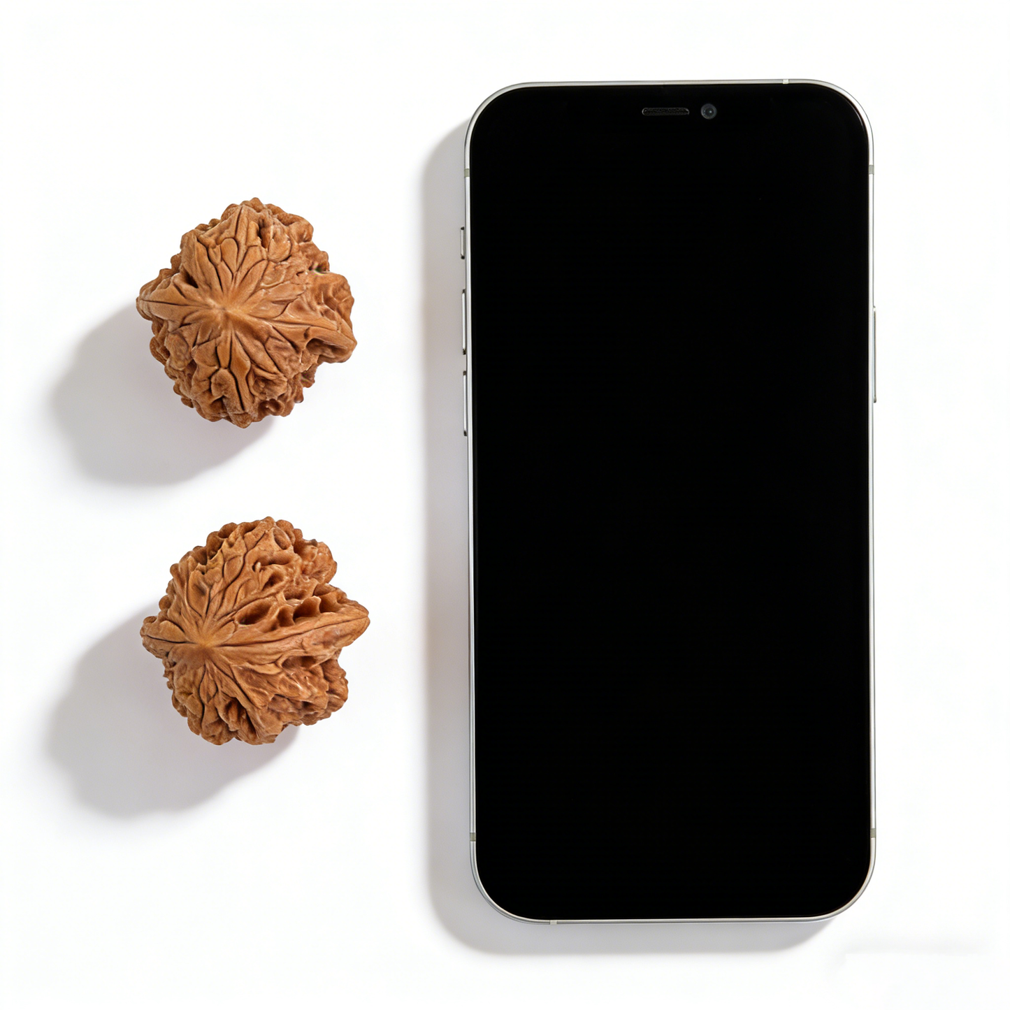 Pair of Walnut hand exercisers with aggressive fractal texture called Snowstorm by ThePatinaProject, 38mm collector’s size.