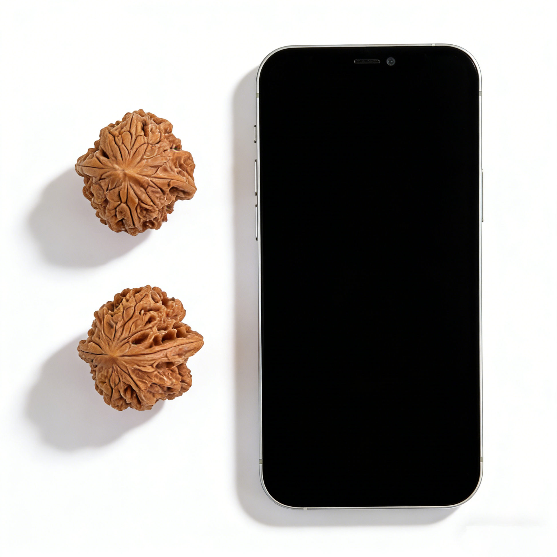 Pair of Walnut hand exercisers with aggressive fractal texture called Snowstorm by ThePatinaProject, 38mm collector’s size.