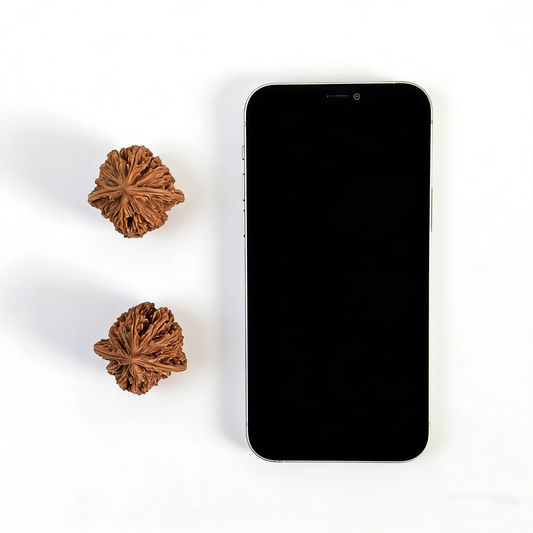 Pair of walnut hand exercisers with starry sky high-density stardust texture, 35mm collector’s size by ThePatinaProject.