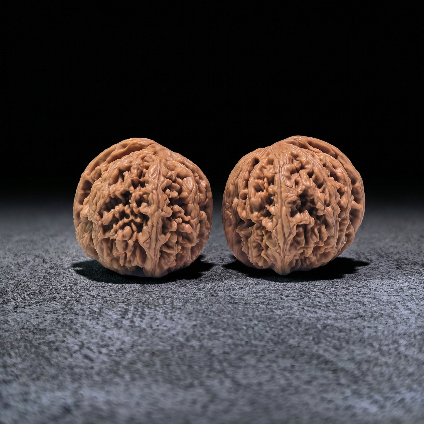 Walnut hand exercisers pair, Thick Ridge - Smooth Sailing by ThePatinaProject, 40mm x 42mm, cu jin yi fan feng style for grip strength