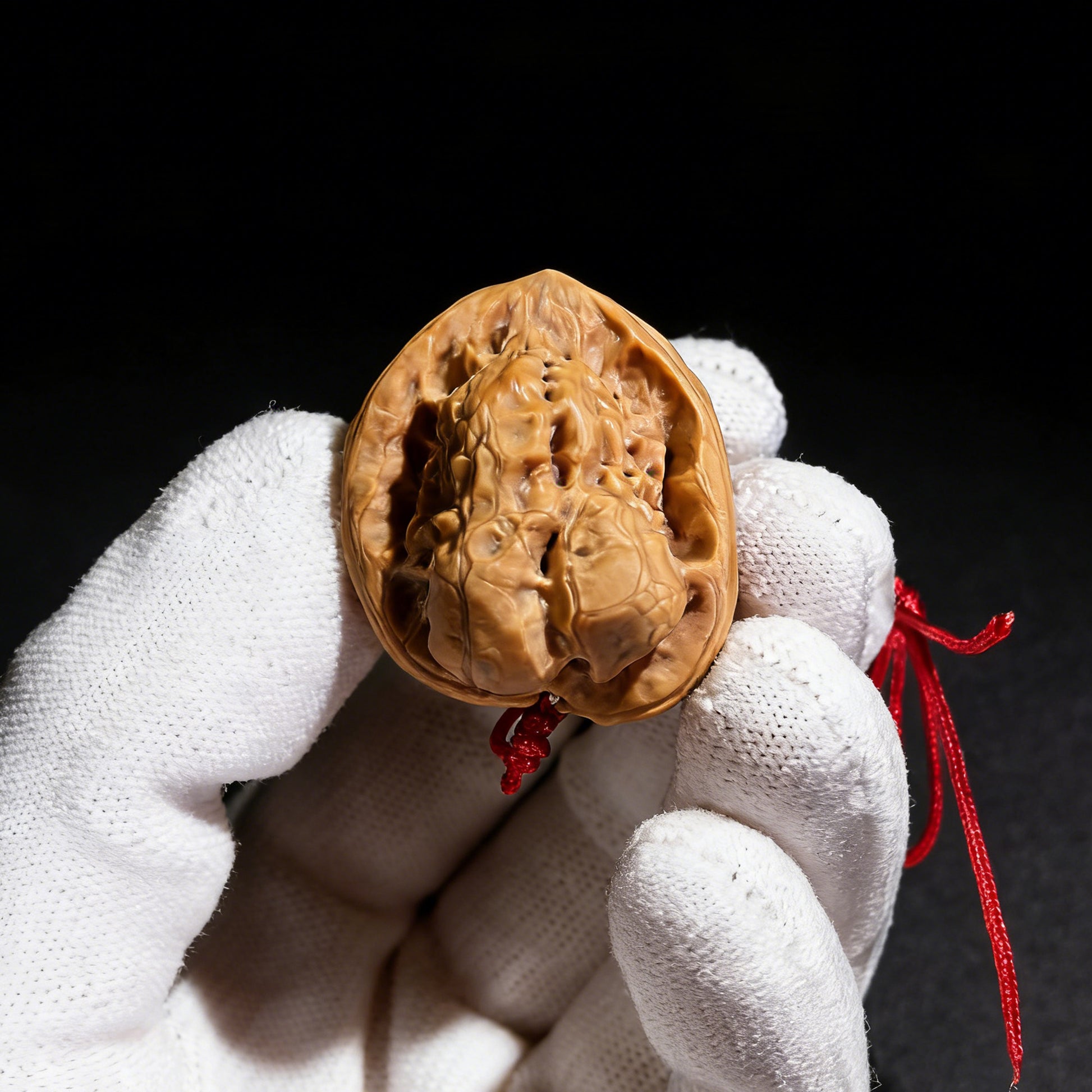 Walnut hand exerciser pendant by ThePatinaProject featuring a natural sculptural toad head design, 32mm handcrafted accessory.