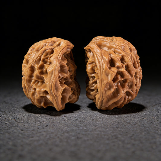 Pair of Walnut Hand Exercisers with snake head design, 30mm x 40mm, from ThePatinaProject Treasure Bowl Snake Head collection.