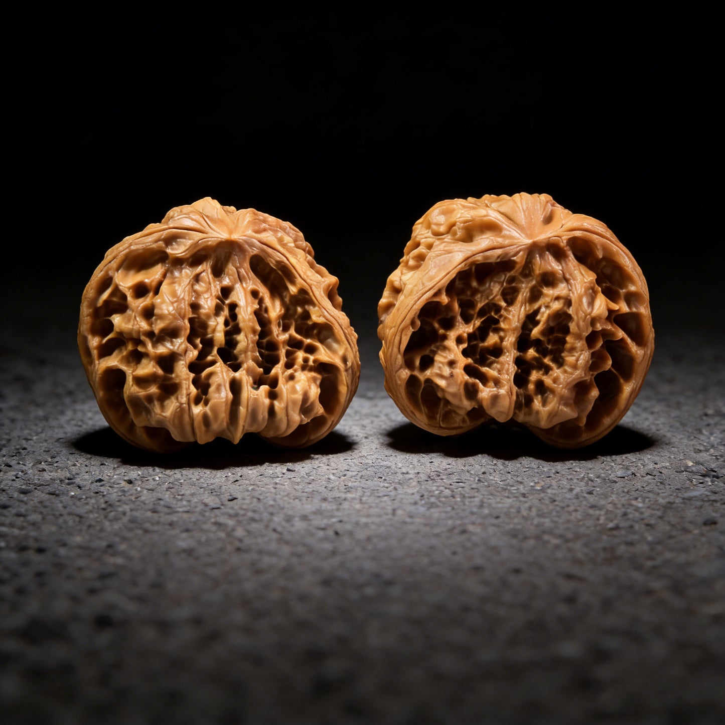 Pair of Walnut Hand Exercisers with snake head design, 30mm x 40mm, from ThePatinaProject Treasure Bowl Snake Head collection.