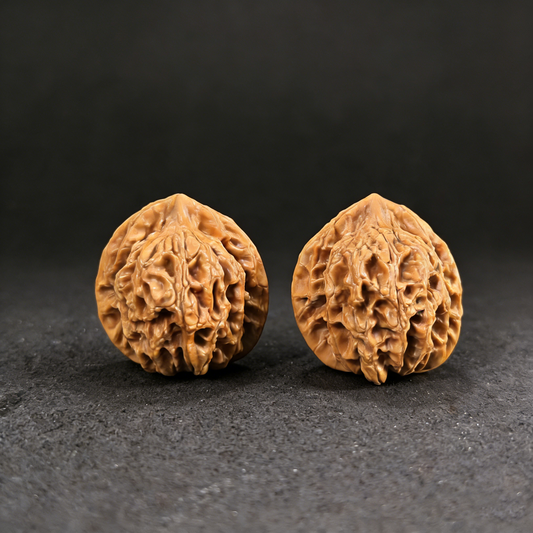 Walnut hand exercisers featuring vintage lion head design from ThePatinaProject, 39mm heritage pair, #PG-13, detailed craftsmanship