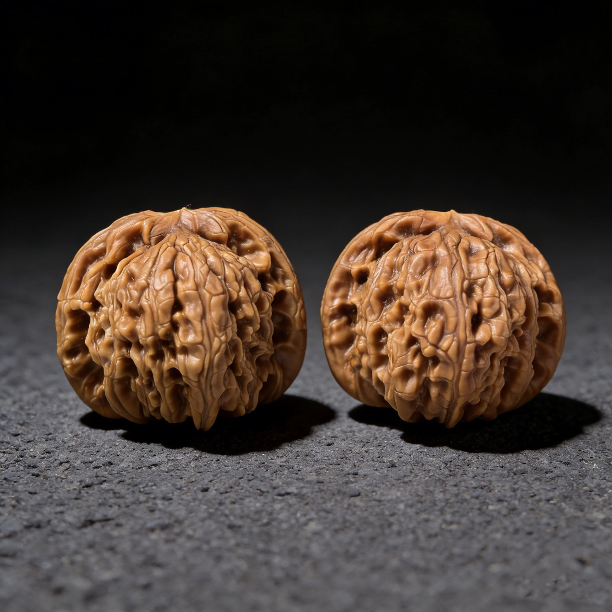 White Lion Bai Shi Zi walnut hand exerciser pair, 37mm x 36mm, from ThePatinaProject, featuring smooth wooden surface with natural grain.