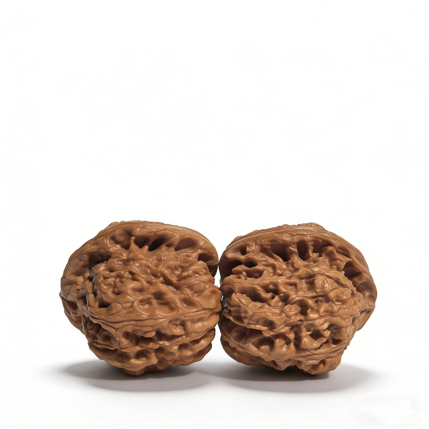 Pair of Wild Donkey-Roll walnut hand exercisers from ThePatinaProject, 41mm natural wild-harvested textured wood collectors' set.