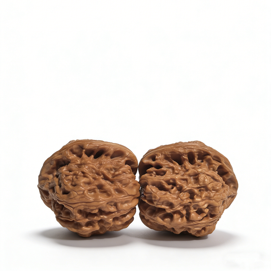 Pair of Wild Donkey-Roll walnut hand exercisers from ThePatinaProject, 41mm natural wild-harvested textured wood collectors' set.