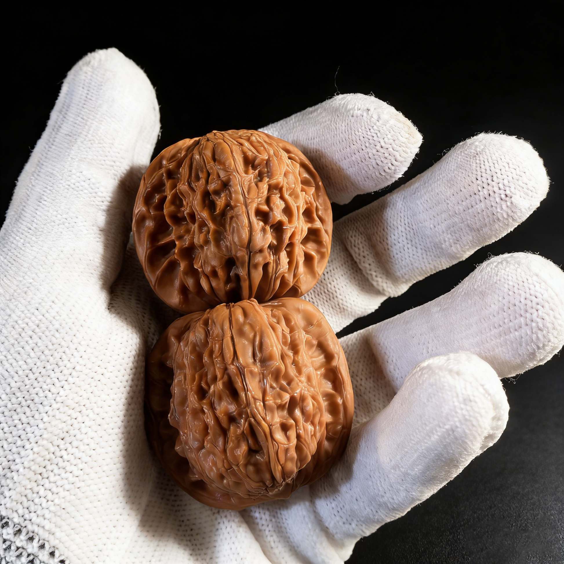 Pair of Walnut Hand Exercisers from ThePatinaProject's Wild Millstone series, 38mm fast-coloring starter set for beginners.