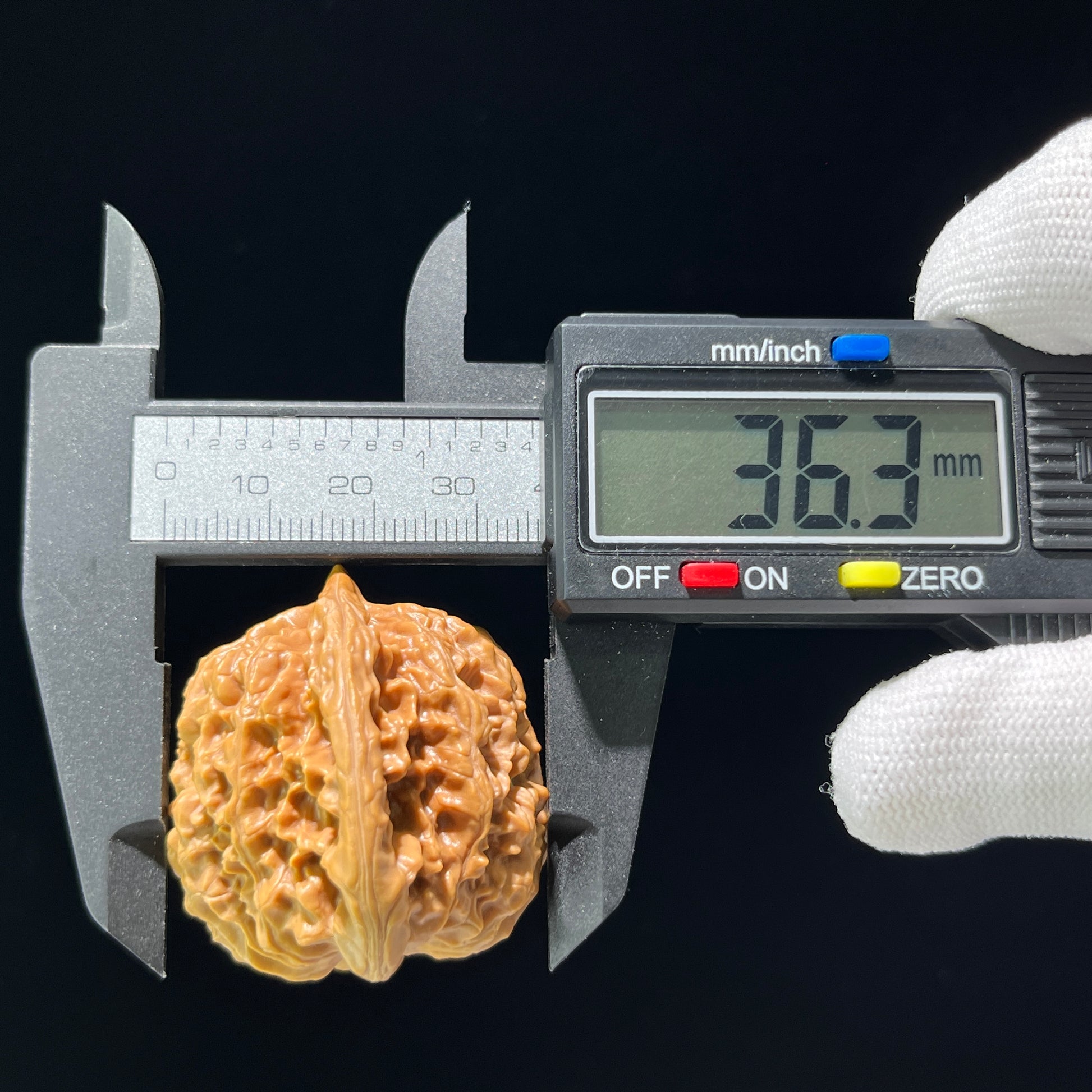 Xia Yun Ling Peach Heart Walnut Hand Exercisers by ThePatinaProject, 39mm x 36mm, showing the heart-shaped walnut design.