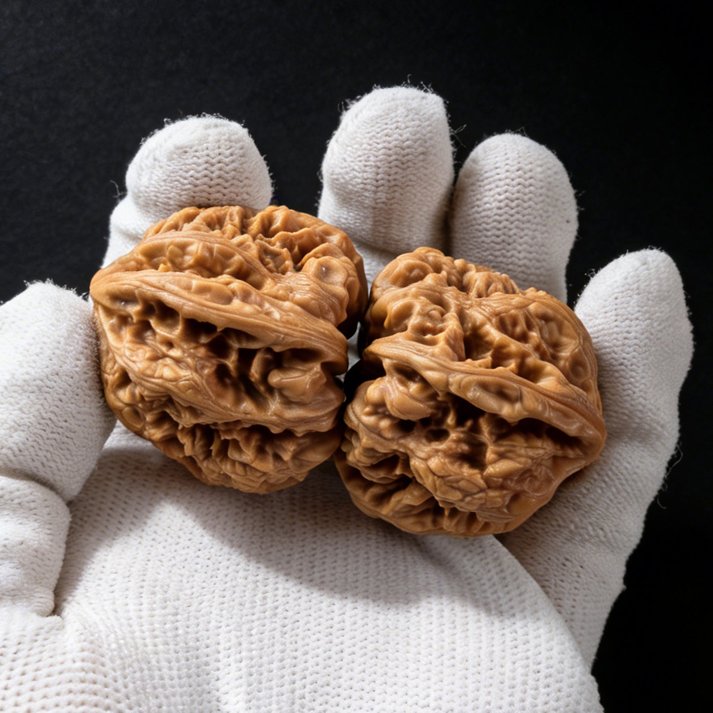 Walnut hand exercisers from ThePatinaProject, Xiao Xiao Cujin pair with fine rugged vein texture, collector grade, 34x38mm size