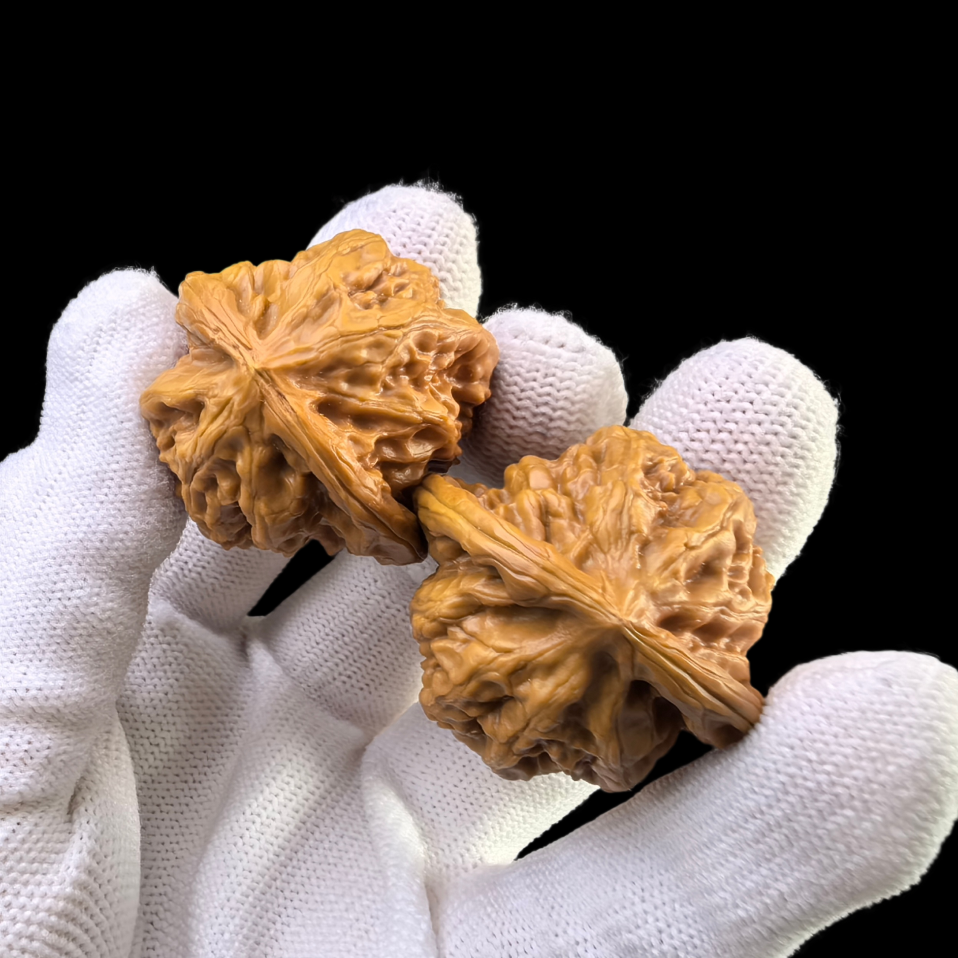 Walnut hand exercisers by ThePatinaProject, Ye Niu Wild Buffalo pair, 35mm diameter for grip strength and hand fitness.