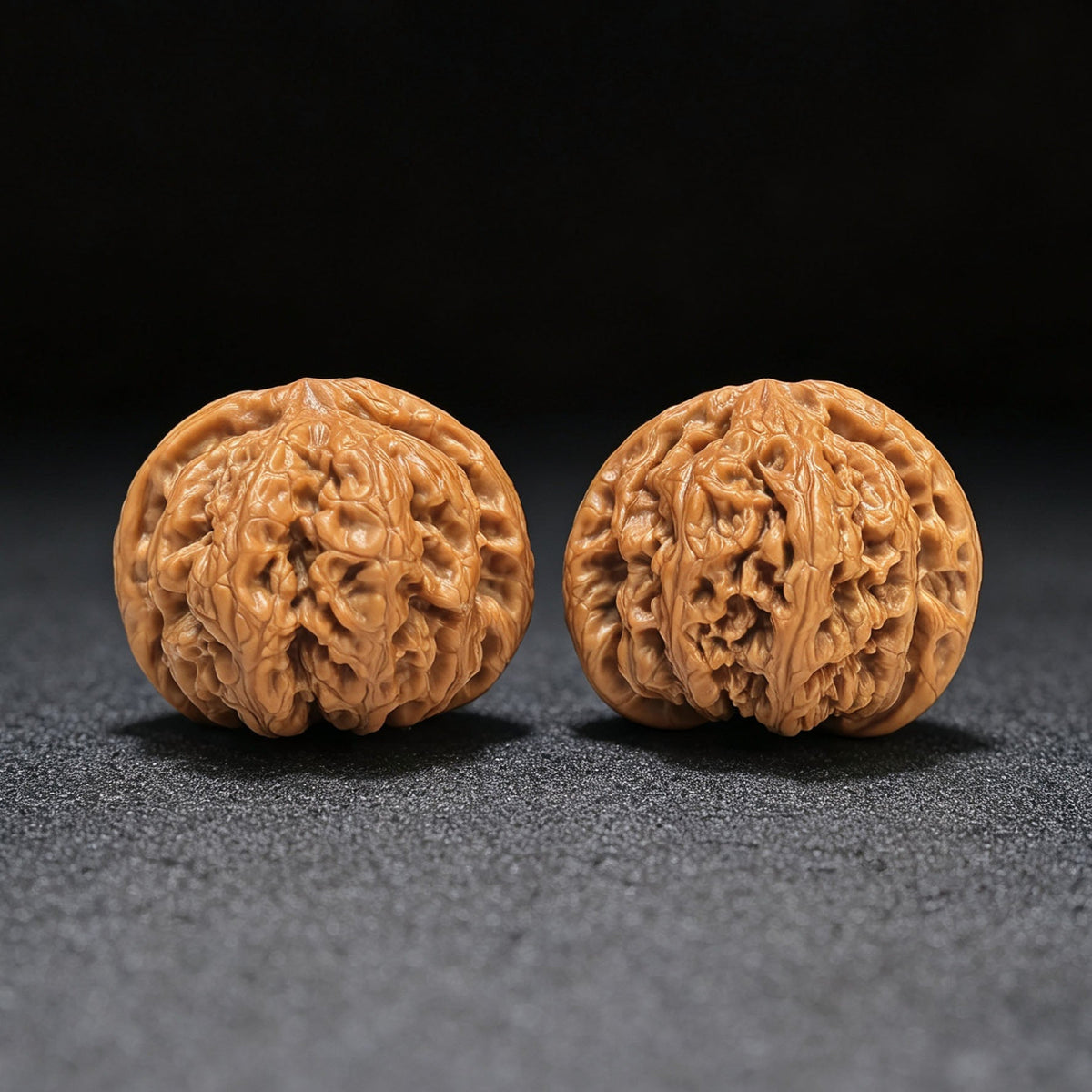 "Thick Ridge" Cujin Wenwan Walnuts Pair | 44.0mm x 44.0mm | CJ-101SY - ThePatinaProject