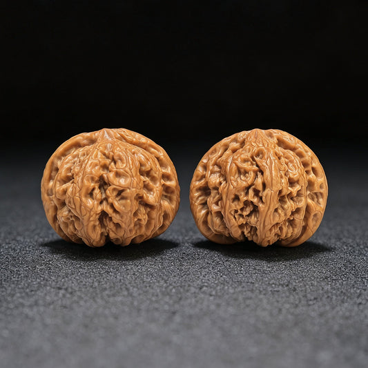 "Thick Ridge" Cujin Wenwan Walnuts Pair | 44.0mm x 44.0mm | CJ-101SY - ThePatinaProject