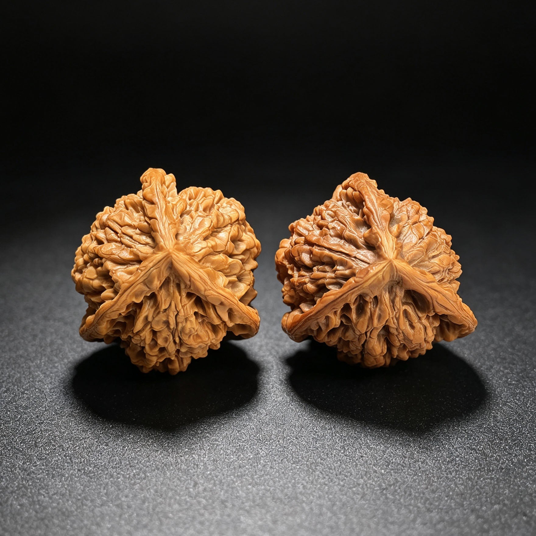 Three-Ribbed Giant Official's Hat (Da Guanmao Sanling) Scholar Walnuts Pair | Perfect 38.0mm x 38.0mm Isometric Profile | Collector Grade Masterpiece | Stock ID: DGMSN-02E - ThePatinaProject