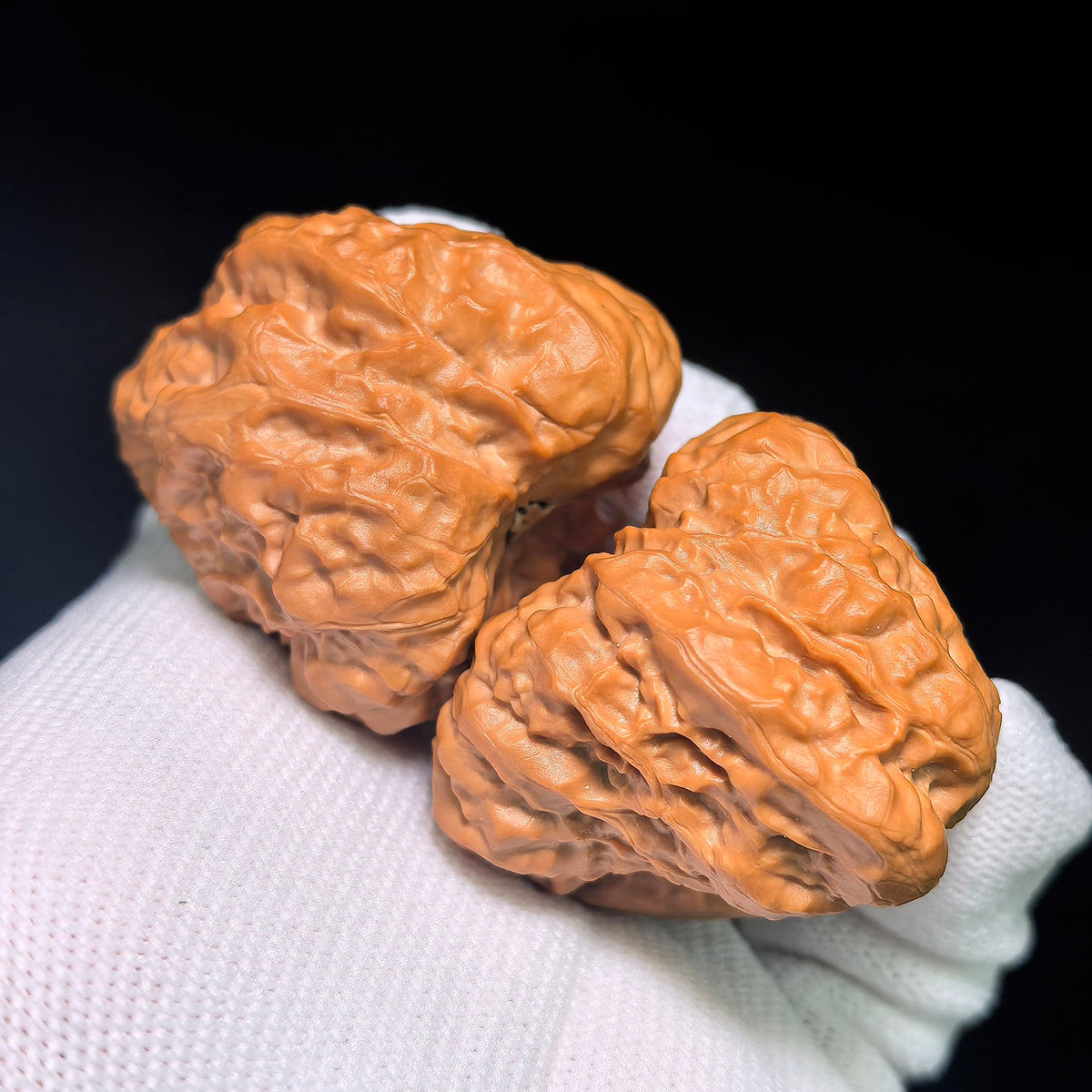 "Toad Head Arrow-Foot Frog Awakening Lion" Hamatou Jianzuwa Xingshi HMTXS-CWB7E Wenwan Walnuts Collector Pair | 38.0mm x 41.0mm | Stock ID: HMTXS-CWB7E - ThePatinaProject