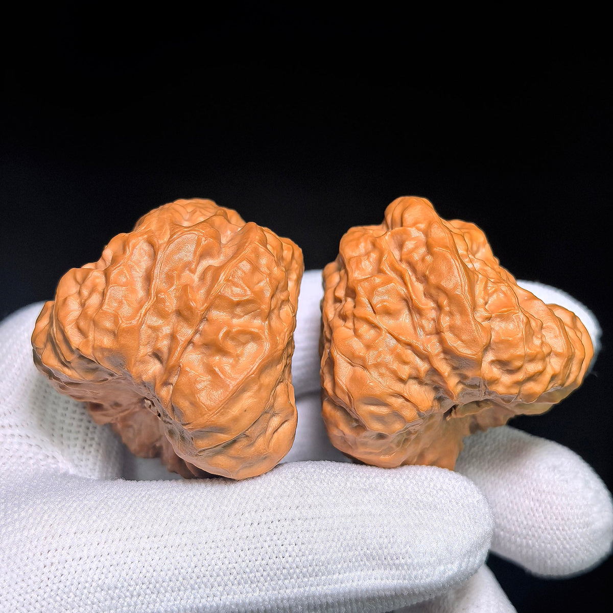 "Toad Head Arrow-Foot Frog Awakening Lion" Hamatou Jianzuwa Xingshi HMTXS-CWB7E Wenwan Walnuts Collector Pair | 38.0mm x 41.0mm | Stock ID: HMTXS-CWB7E - ThePatinaProject