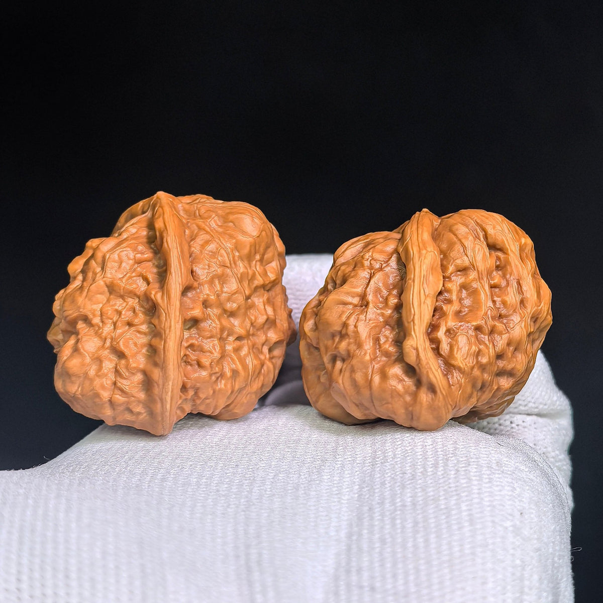 Toad Head “Flying Snake” Wenwan Walnut Pair — 34.0mm x 39.0mm | HMTZF-CG245E - ThePatinaProject