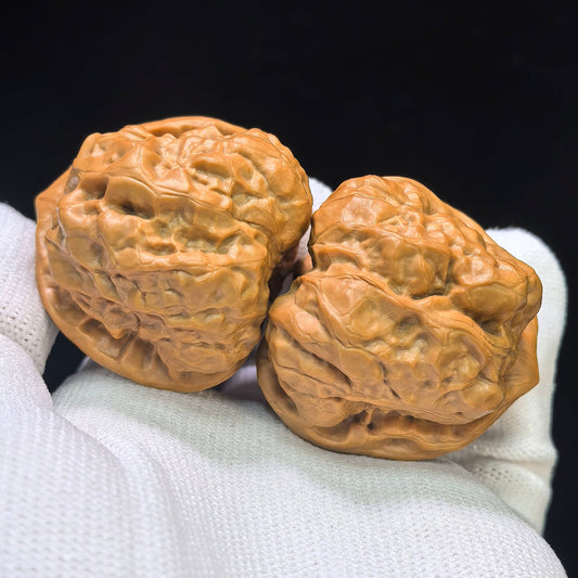 "Toad Head" Hama Tou Wenwan Walnuts Pair | 40.0mm x 40.0mm | HMT-02SY - ThePatinaProject