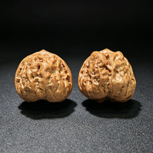 "Toad Head" Hama Tou Wenwan Walnuts Pair | 40.0mm x 40.0mm | HMT-02SY - ThePatinaProject