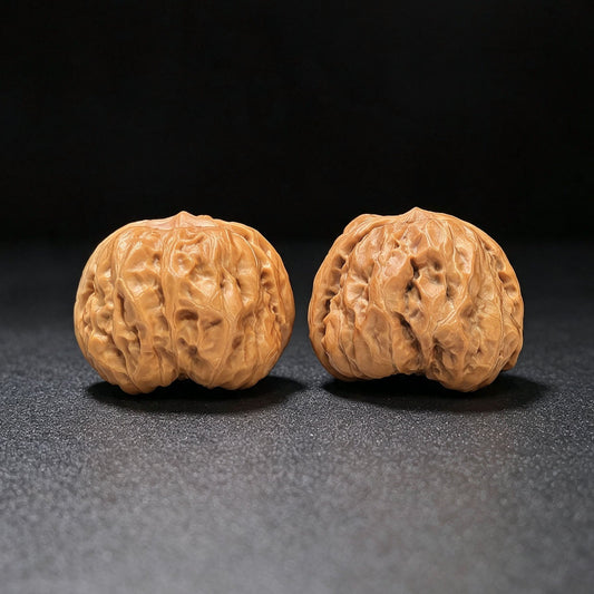 "Toad Head" Hamatou Classic Heritage Low-Profile Wenwan Walnuts Pair | 38.0mm x 38.0mm | HMT-1501C - ThePatinaProject