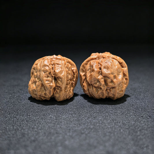 "Toad Head" Hamatou Classic Heritage Low-Profile Wenwan Walnuts Pair | 38.0mm x 41.0mm | W-1106 - ThePatinaProject