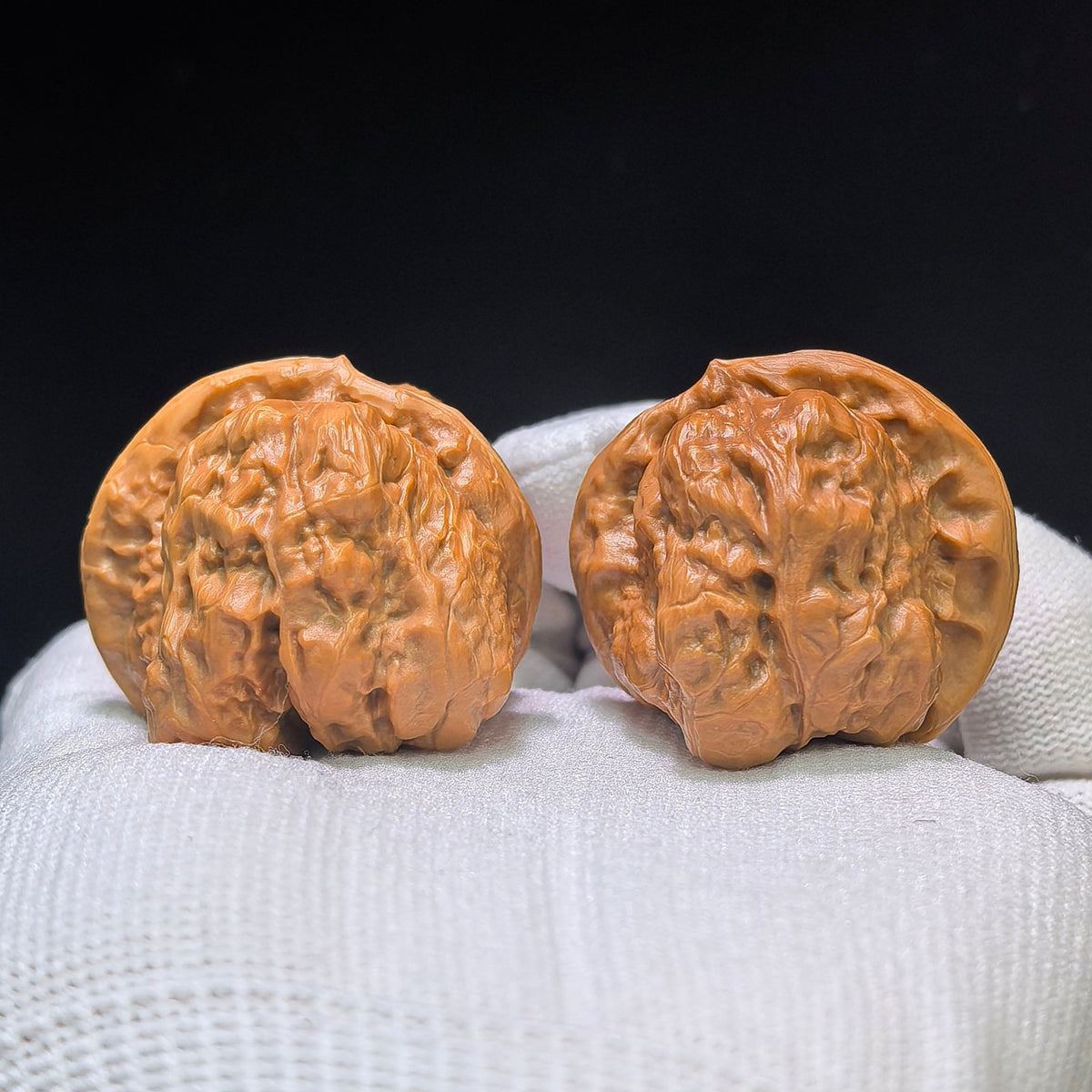 "Toad Head Hawk-Beak Vulture" (Hamatou Yingzui Zuoshandiao) Scholar Walnuts Pair | 37.0mm x 41.0mm | Inverse Deep-Belly Profile | Singularities Grade Masterpiece | Stock ID: HMTYZZSD-CG202E - ThePatinaProject